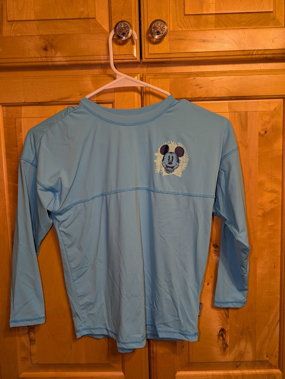 Kids Light Blue Mickey Mouse Long-Sleeve Rash Guard